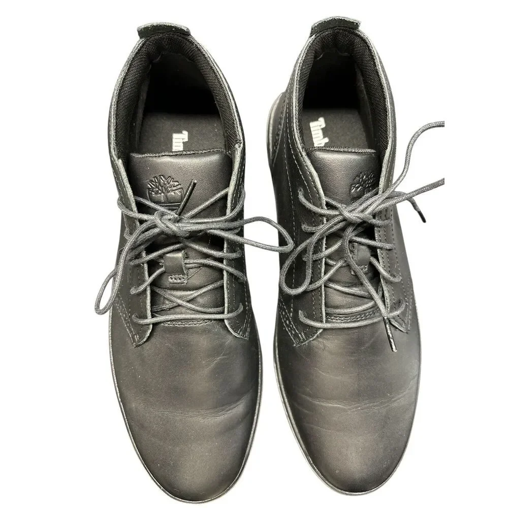 Timberland Men's Black Leather Chukka Lace‎ Up Boots Size 9 A1ZHR - EUC!